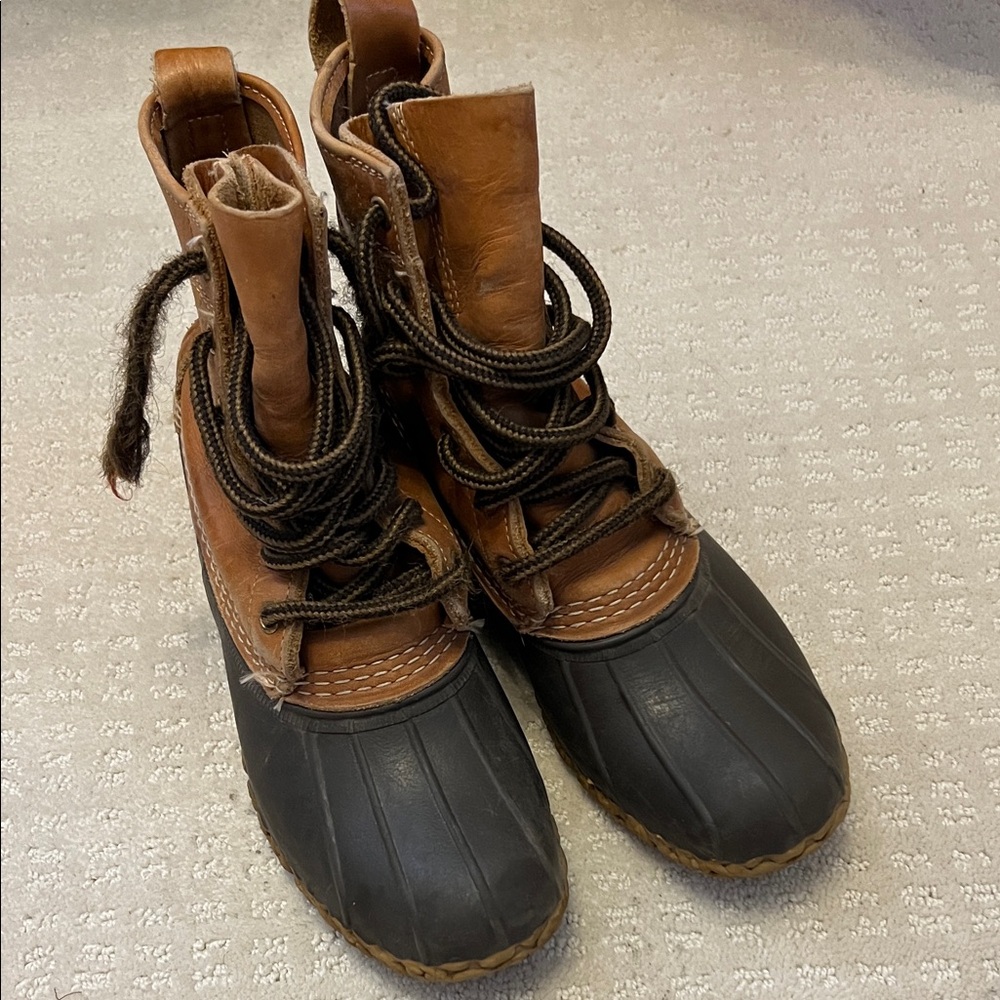 L.L. Bean Tan and Black Bean Boots
